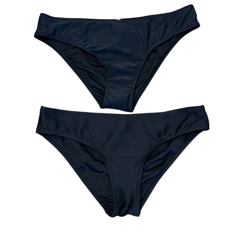 Bundle Set of 2-Women Bikini Bottom's Black Size: Large